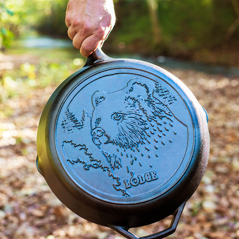 Lodge New Arrival Wildlife Series™ 12 Inch Cast Iron Bear Skillet - Image 3