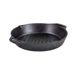 Lodge New Arrival 12 Inch Seasoned Cast Iron Dual Handle Grilling Basket