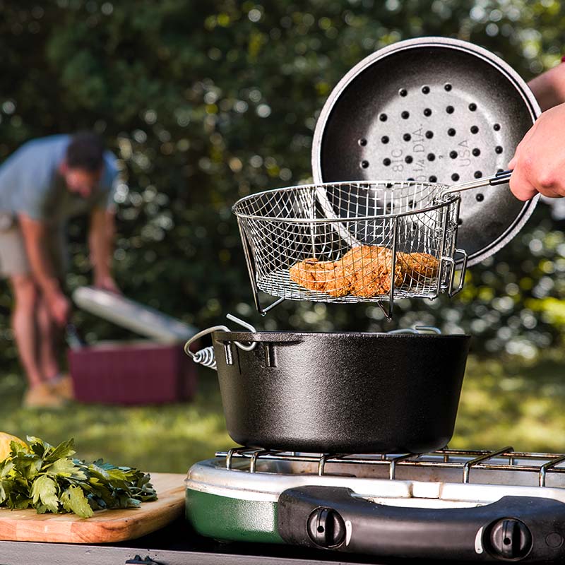 Lodge New Arrival Seasoned Cast Iron Dutch Oven Frying Set - Image 5