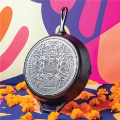 Lodge New Arrival 12 Inch Seasoned Cast Iron Butterfly Sugar Skull Skillet