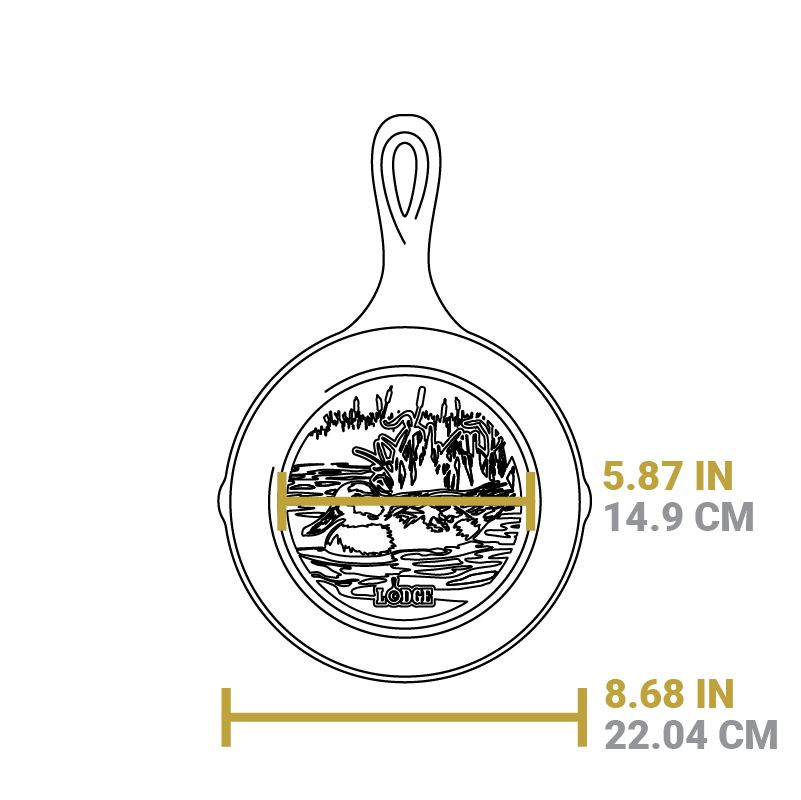 Lodge New Arrival Wildlife Series™ 8 Inch Cast Iron Duck Skillet - Image 6