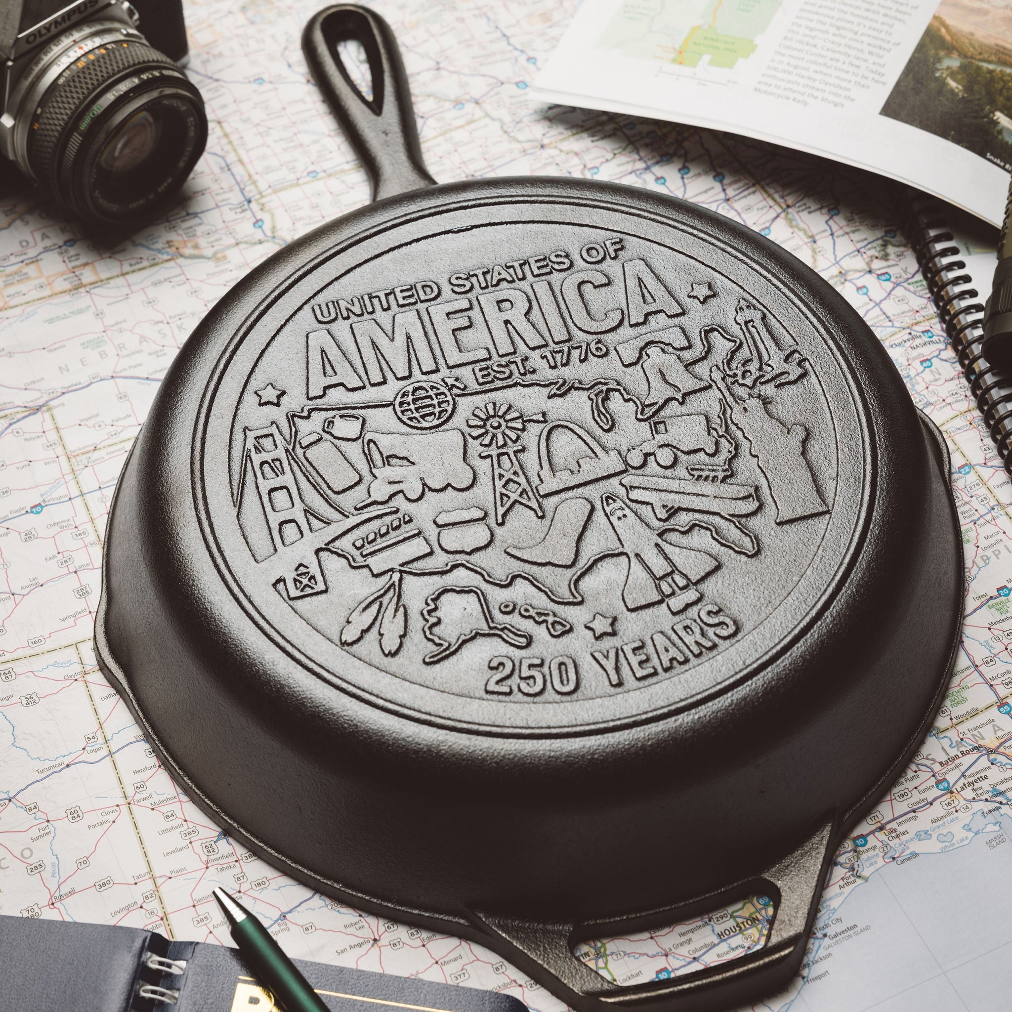 Lodge New Arrival Lodge New Arrival 10.25 Inch Seasoned Cast Iron Skillet, USA Icons - Image 3