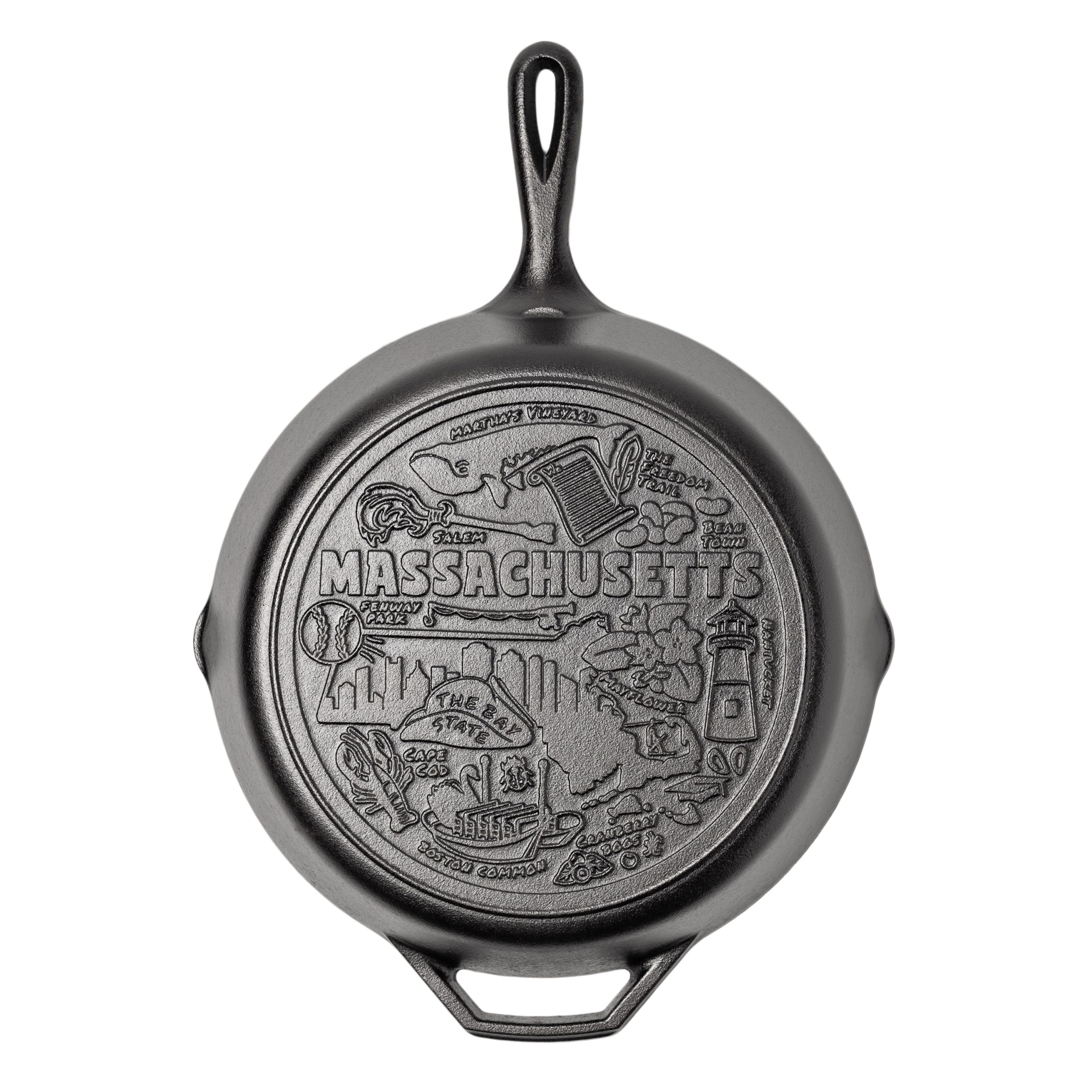 Lodge New Arrival American Road Trip: 12 Inch Seasoned Cast Iron Skillet, Massachusetts - Image 6