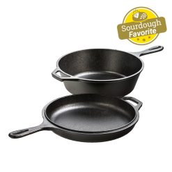 Lodge New Arrival 3.2 Quart Seasoned Cast Iron Combo Cooker