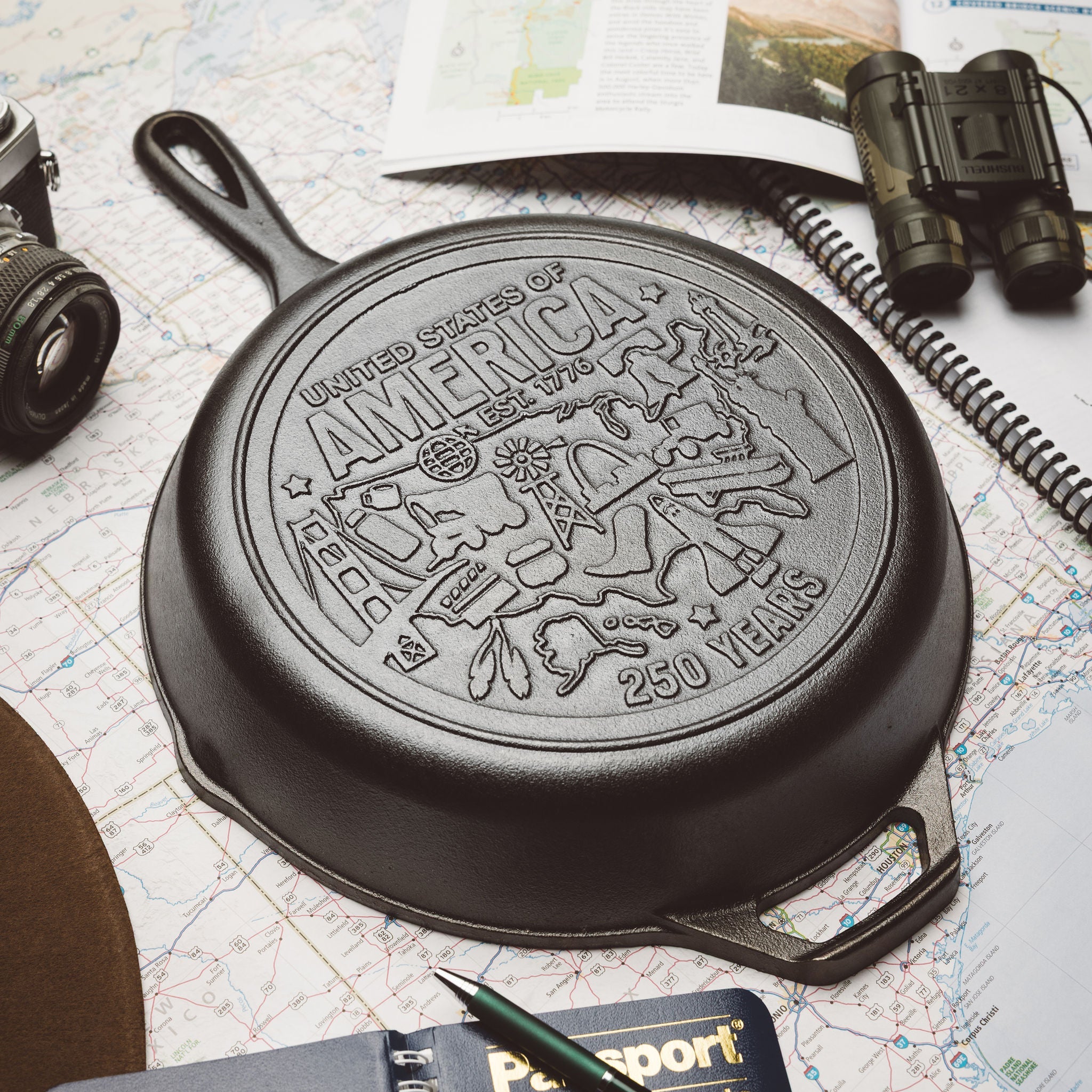 Lodge New Arrival Lodge New Arrival 10.25 Inch Seasoned Cast Iron Skillet, USA Icons - Image 4