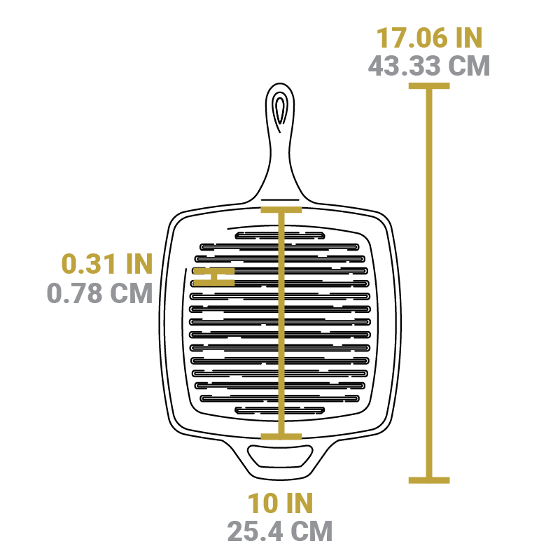 Lodge New Arrival 10.5 Inch Square Cast Iron Grill Pan - Image 3