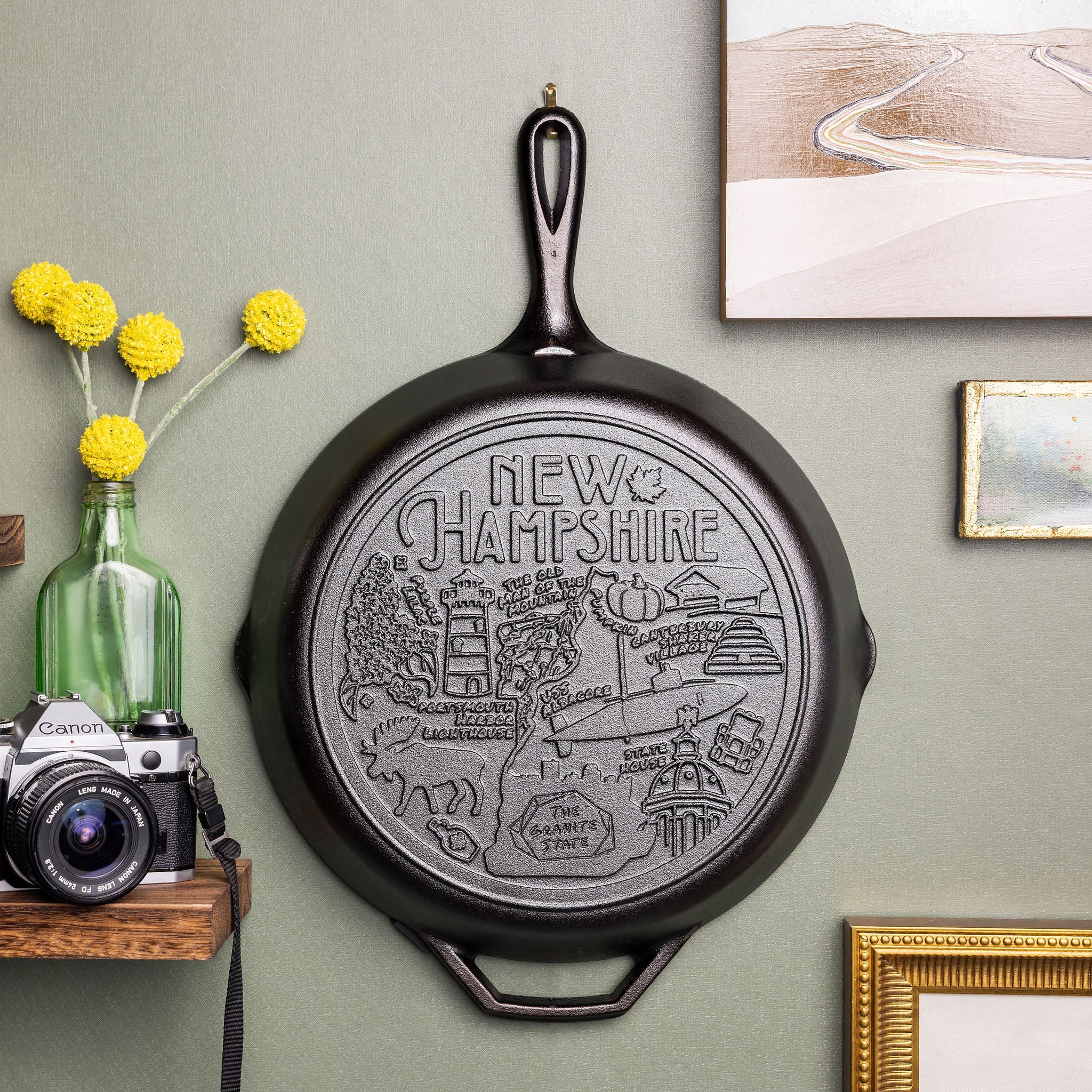 Lodge New Arrival American Road Trip: 12 Inch Seasoned Cast Iron Skillet, New Hampshire - Image 2