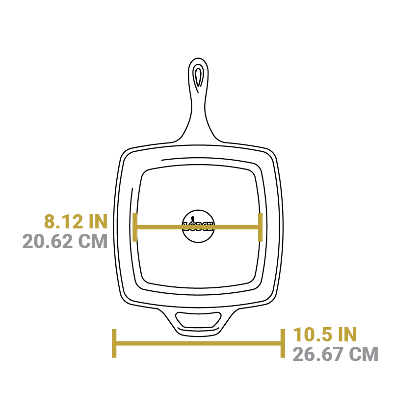 Lodge New Arrival Square Cast Iron Classic Skillet - Image 2