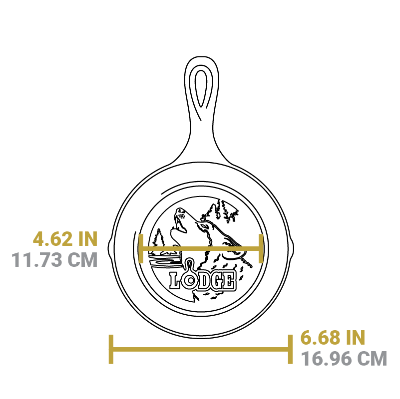 Lodge New Arrival Wildlife Series™ 6.5 Inch Cast Iron Wolf Skillet - Image 6