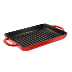Lodge New Arrival Enameled Cast Iron 12.5 x 8 Inch Grill Pan