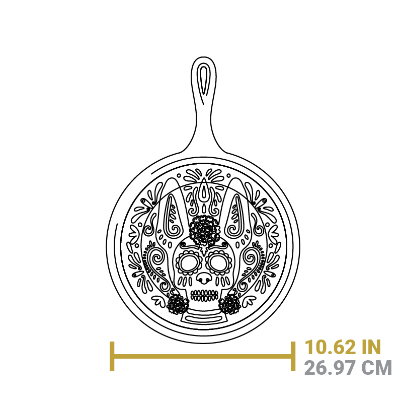 Lodge New Arrival 10.5 Inch Seasoned Cast Iron Xolo Sugar Skull Griddle - Image 8
