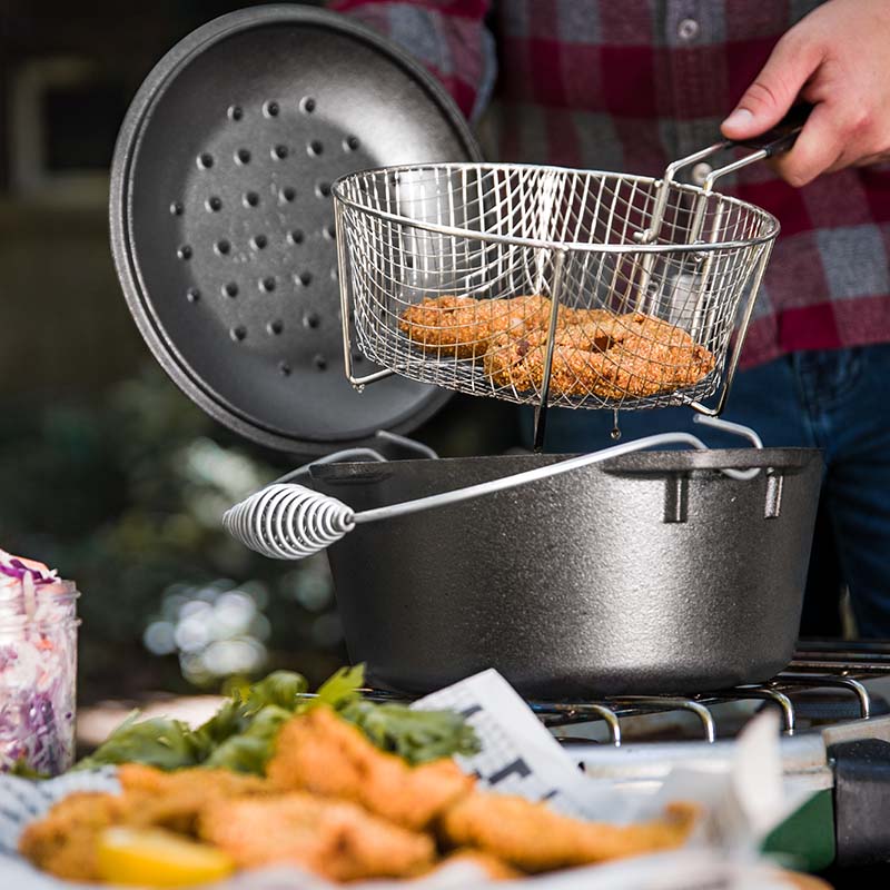 Lodge New Arrival Seasoned Cast Iron Dutch Oven Frying Set - Image 4