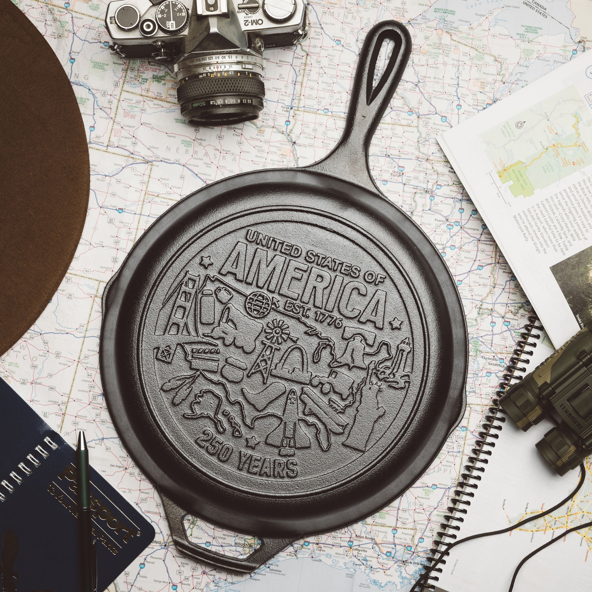 Lodge New Arrival Lodge New Arrival 10.25 Inch Seasoned Cast Iron Skillet, USA Icons - Image 2
